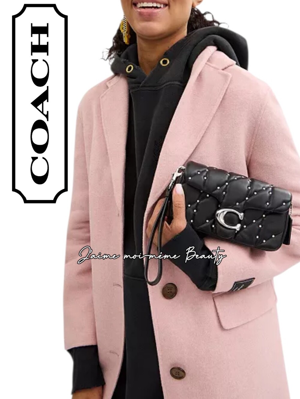 Coach Quilted Crystal Tabby Crossbody Bag RETAIL- Black Silver Hardware NEW - Picture 4 of 14
